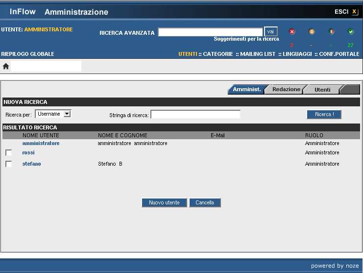 InFlow — administration panel