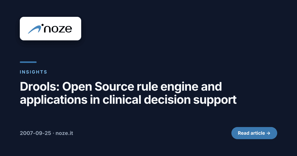 Drools: Open Source rule engine and applications in clinical decision ...