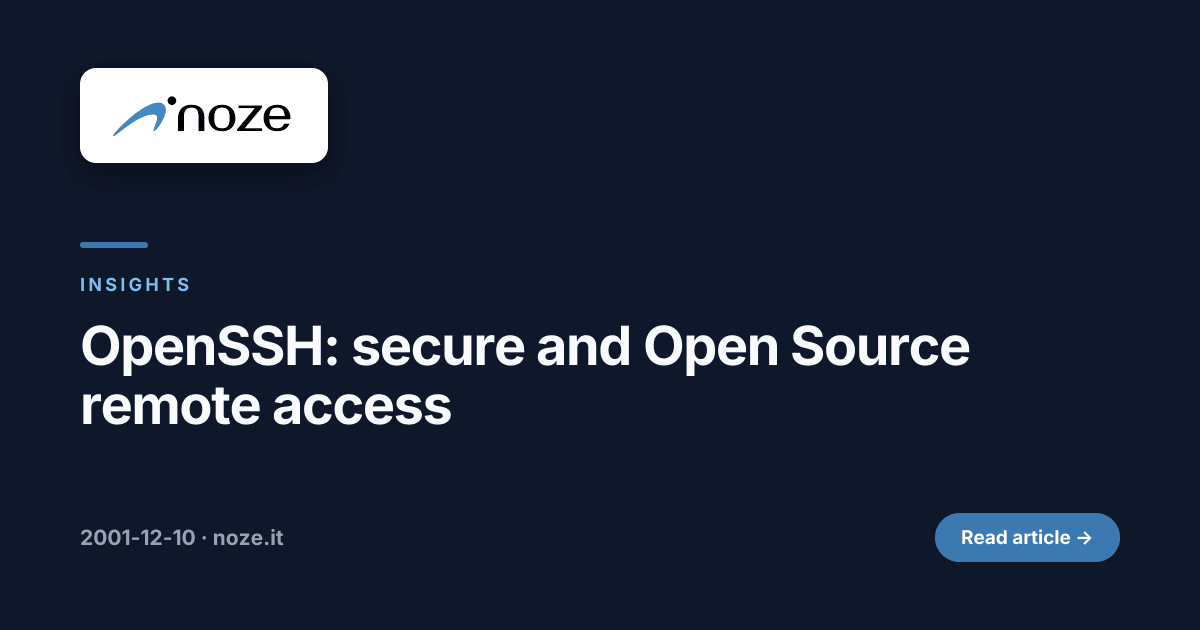 OpenSSH: secure and Open Source remote access | noze
