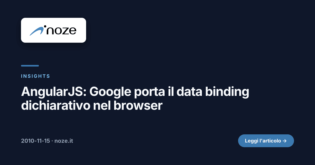 AngularJS: Google porta il data binding dichiarativo nel browser | noze