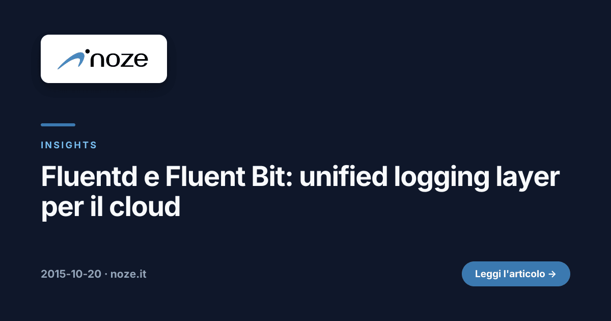 Fluentd e Fluent Bit: unified logging layer per il cloud | noze